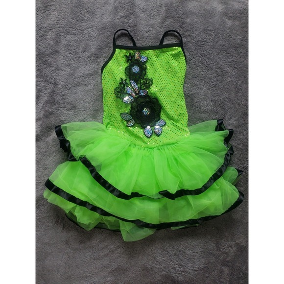 Weissman Other - Girl Weissman Green Sequin Tutu Jazz Tap Ballet Dance Costume Size IC RN 64830